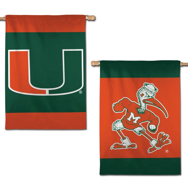 Bandera vertical de los Miami Hurricanes, de 2 lados, 28" x 40"
