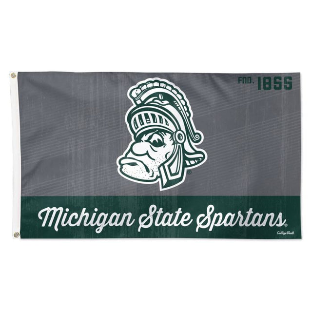 Bandera de los Spartans del estado de Michigan/College Vault: Deluxe, 3' x 5'