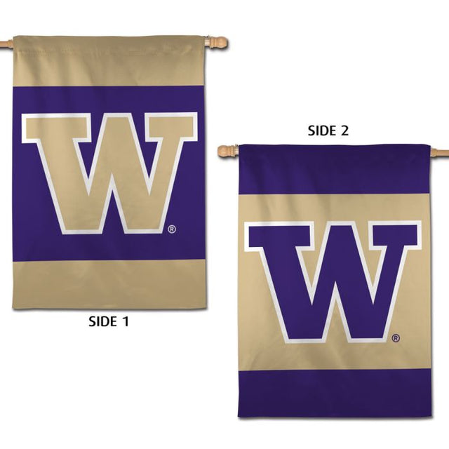 Bandera vertical de Washington Huskies de 2 lados, 28" x 40"