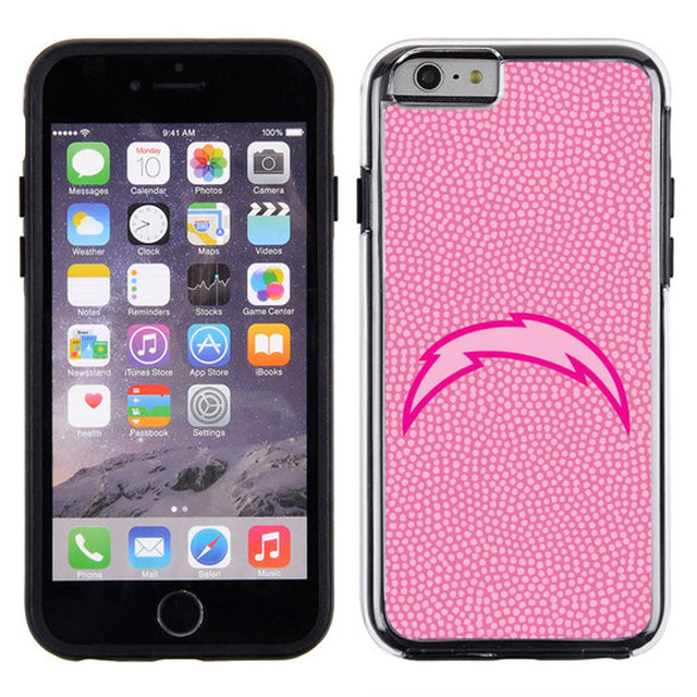 Funda para teléfono de Los Angeles Chargers con textura de grano de piedra rosa para iPhone 6 CO