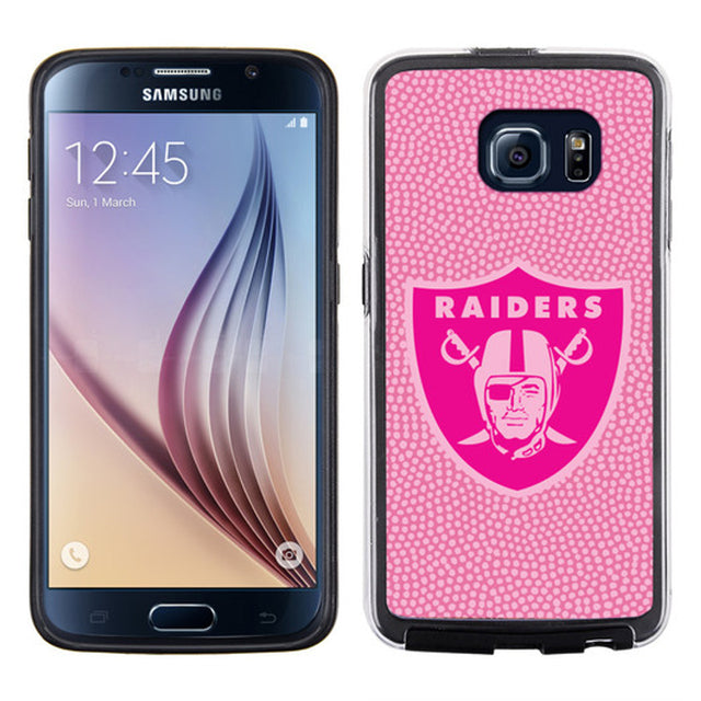 Funda para teléfono Las Vegas Raiders con textura de grano de piedra y fútbol rosa para Samsung Galaxy S6 CO