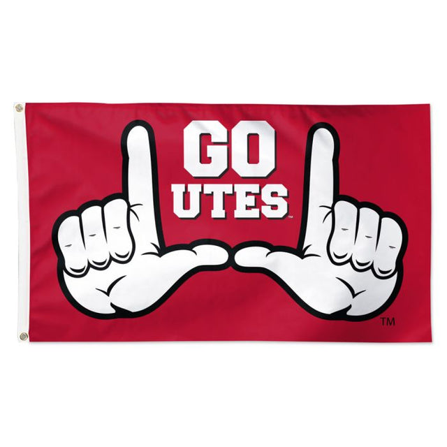 Bandera con lema de los Utah Utes: Deluxe, 3 x 5 pies