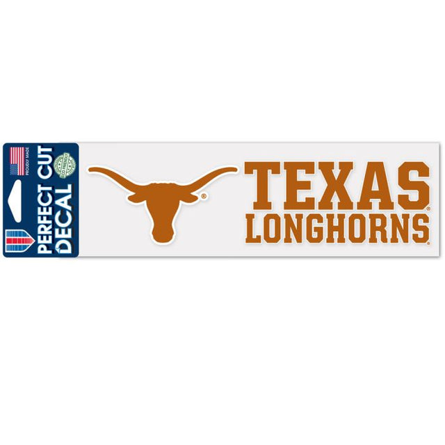 Calcomanías de corte perfecto con diseño apilado de Texas Longhorns, 3" x 10"