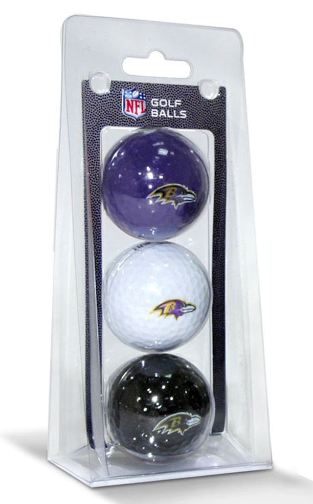 Paquete de 3 pelotas de golf de los Baltimore Ravens