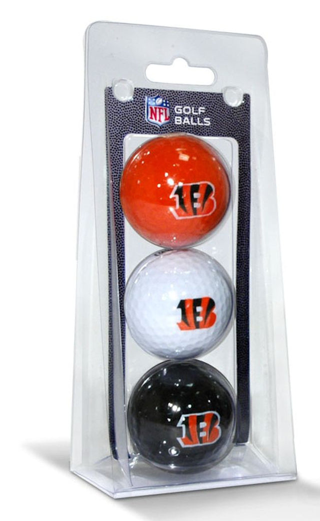 Paquete de 3 pelotas de golf de los Cincinnati Bengals