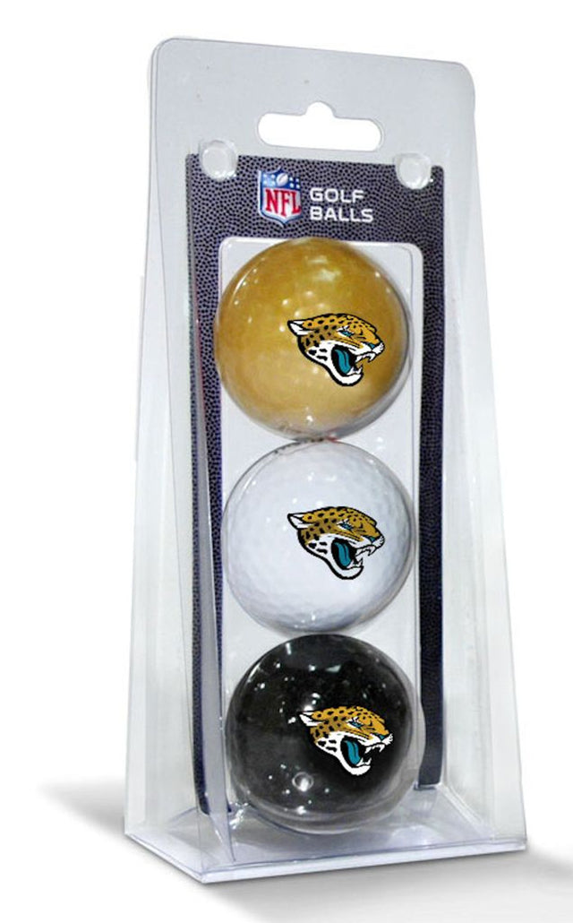 Paquete de 3 pelotas de golf de los Jacksonville Jaguars