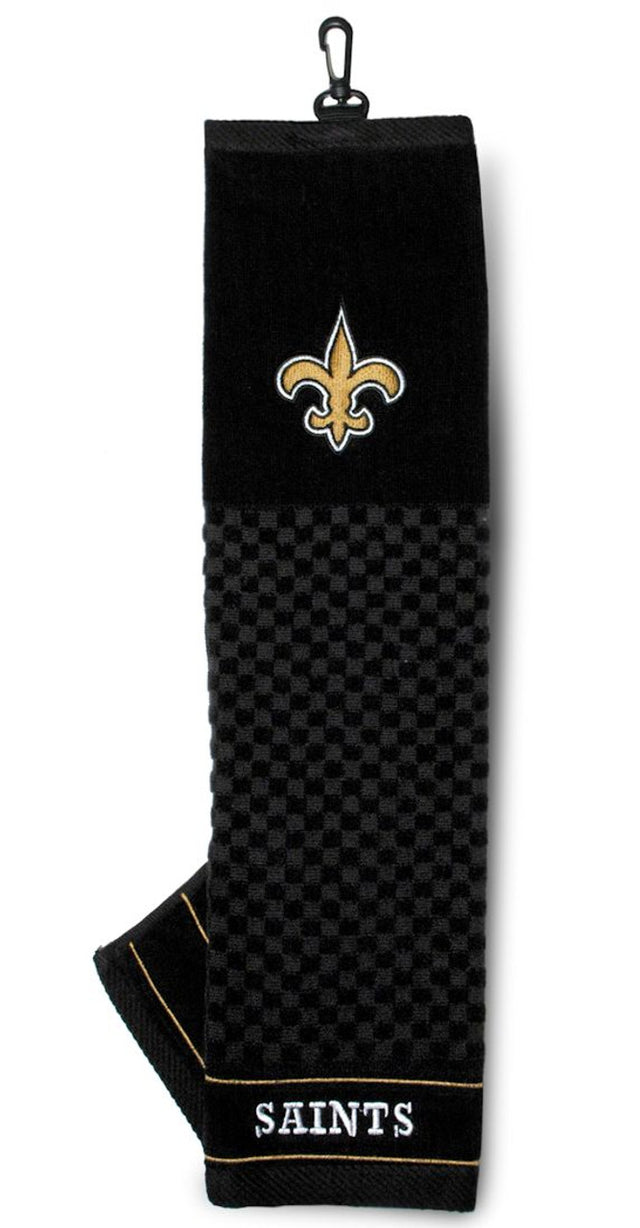 Toalla de golf bordada de los New Orleans Saints de 16" x 22"