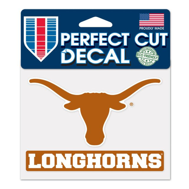 Calcomanía de color de corte perfecto de los Texas Longhorns Longhorns de 4,5" x 5,75"