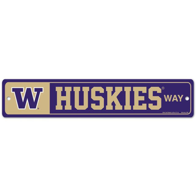 Letrero de calle o zona de Washington Huskies, 3,75" x 19"