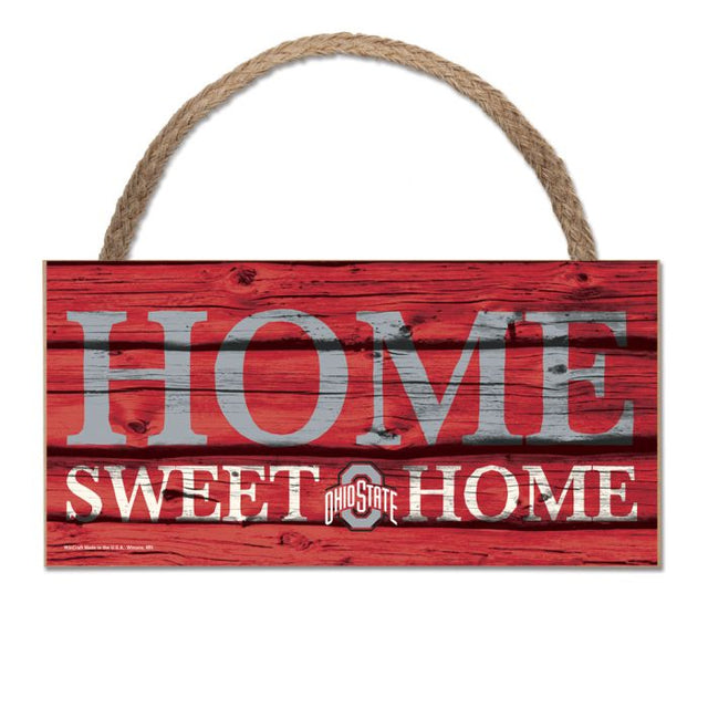 Ohio State Buckeyes Wood Sign w/Rope 5" x 10"
