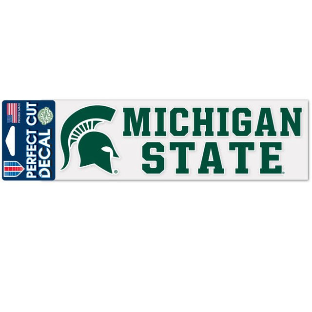 Calcomanías de corte perfecto con diseño apilado de Spartans de Michigan State, 3" x 10"