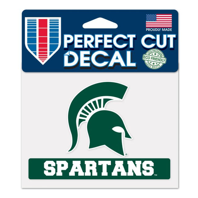 Calcomanía de color de corte perfecto de Spartans de Michigan State Spartans de 4,5" x 5,75"