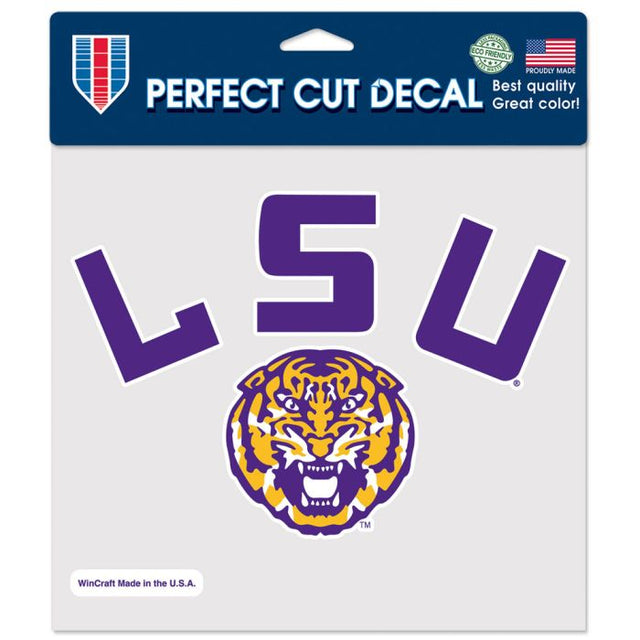 Calcomanía de color de corte perfecto de LSU Tigers de 8" x 8"
