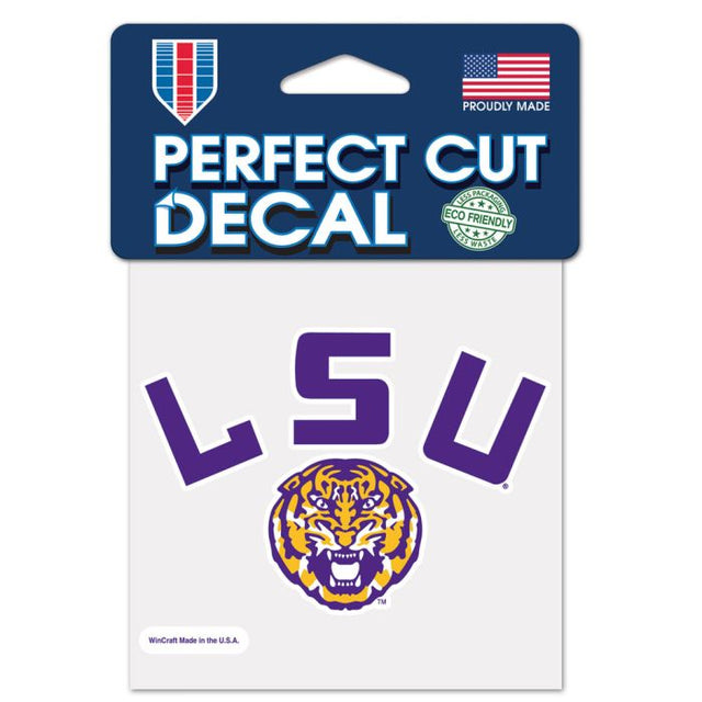 Calcomanía con logotipo del casco de los LSU Tigers, corte perfecto, color, 4" x 4"