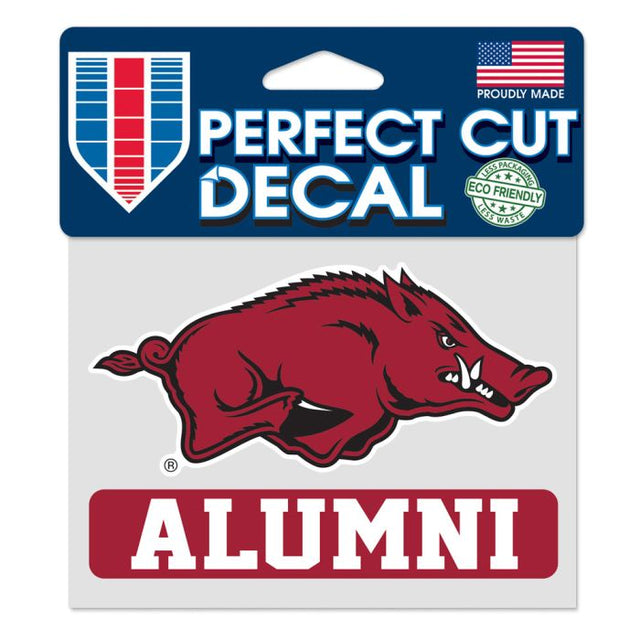 Calcomanía de color de corte perfecto de exalumnos de Arkansas Razorbacks de 4,5" x 5,75"