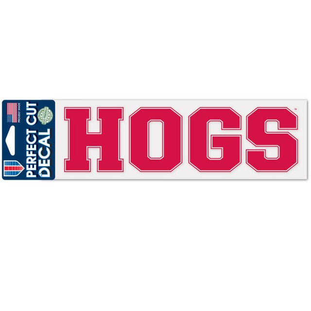 Calcomanías de corte perfecto de la mascota de Arkansas Razorbacks de 3" x 10"