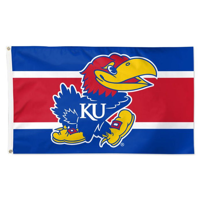 Kansas Jayhawks Horizontal Stripe Flag - Deluxe 3' X 5'