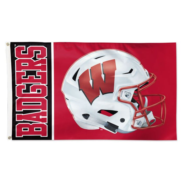 Wisconsin Badgers HELMET Flag - Deluxe 3' X 5'
