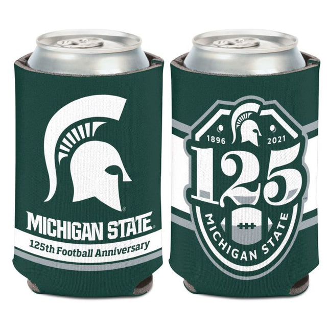 Enfriador de lata conmemorativo del 125.° aniversario del fútbol de Michigan State Spartans, 12 oz.