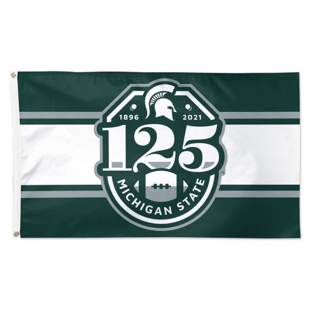 Bandera del 125.° aniversario del equipo de fútbol de Michigan State Spartans, de lujo, 3' x 5'