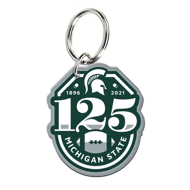 Llavero acrílico premium del 125.° aniversario del equipo de fútbol de Michigan State Spartans