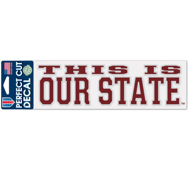 Calcomanías de corte perfecto de la mascota de los Mississippi State Bulldogs, 3" x 10"