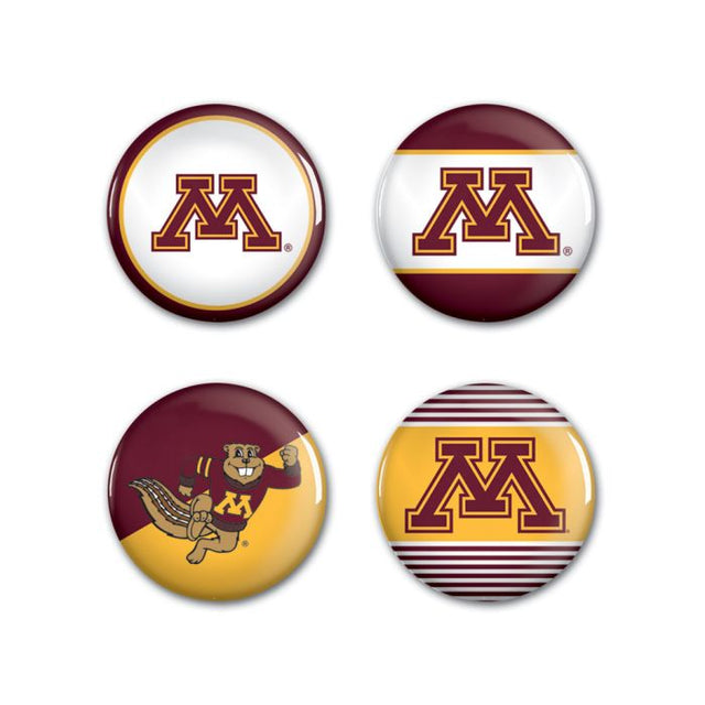 Minnesota Golden Gophers Button 4 Pack 1 1/4" Rnd