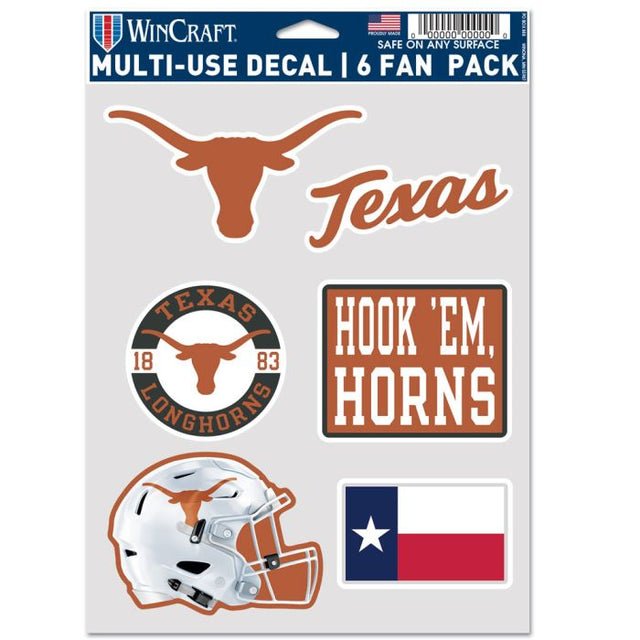 Paquete de 6 cascos de fútbol multiusos Texas Longhorns
