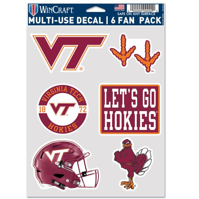 Virginia Tech Hokies FOOTBALL HELMET Multi Use 6 fan pack