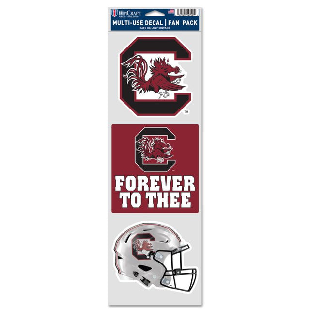 Calcomanías para fanáticos de South Carolina Gamecocks de 3,75" x 12"