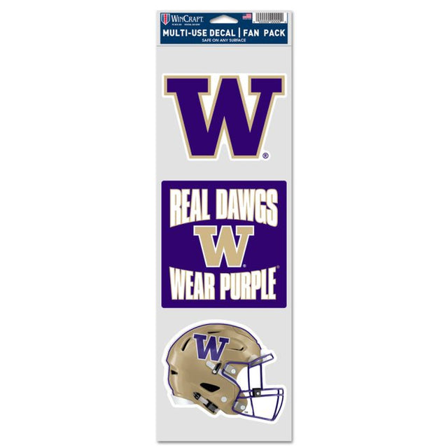 Calcomanías para fanáticos de Washington Huskies de 3,75" x 12"