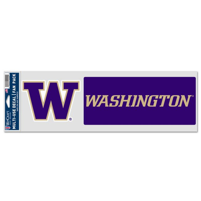 Calcomanías para fanáticos de Washington Huskies de 3,75" x 12"