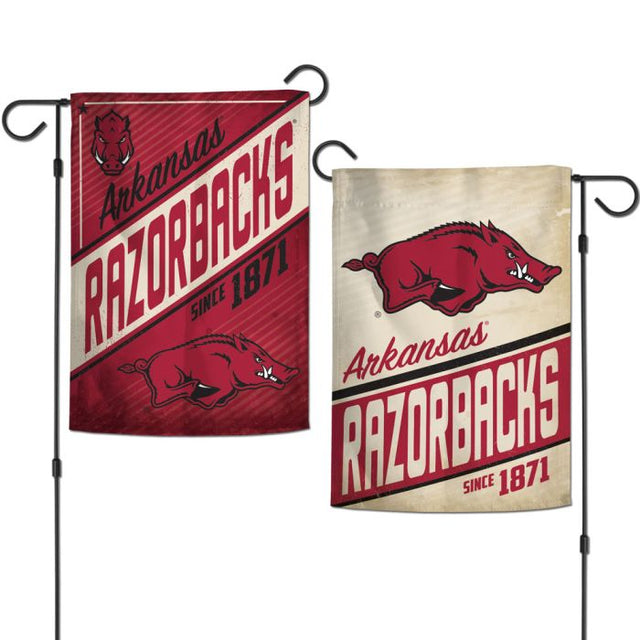 Arkansas Razorbacks RETRO Garden Flags 2 sided 12.5" x 18"