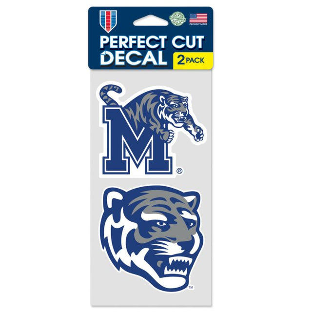 Memphis Tigers PRIMARY LOGO Perfect Cut Decal Set of two 4"x4"