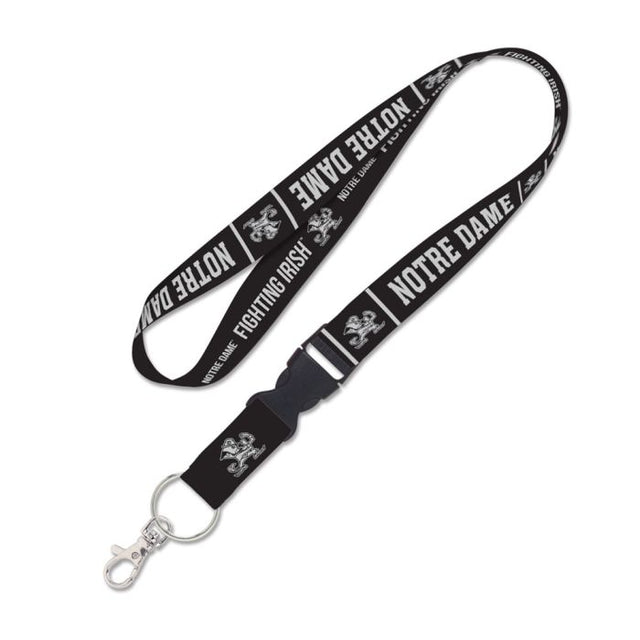 Notre Dame Fighting Irish BLACK OUT Lanyard w/detachable buckle 1"