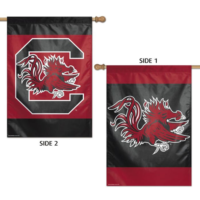 Bandera vertical de los Gamecocks de Carolina del Sur, de 2 lados, 28" x 40"