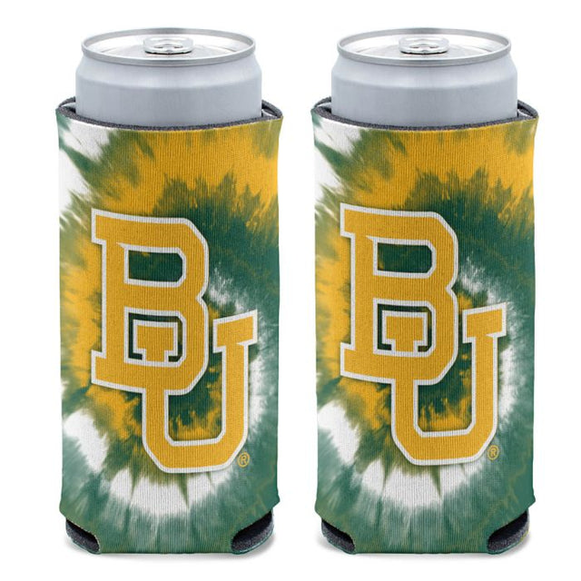 Enfriador de latas delgado de 12 oz con teñido anudado de los Baylor Bears