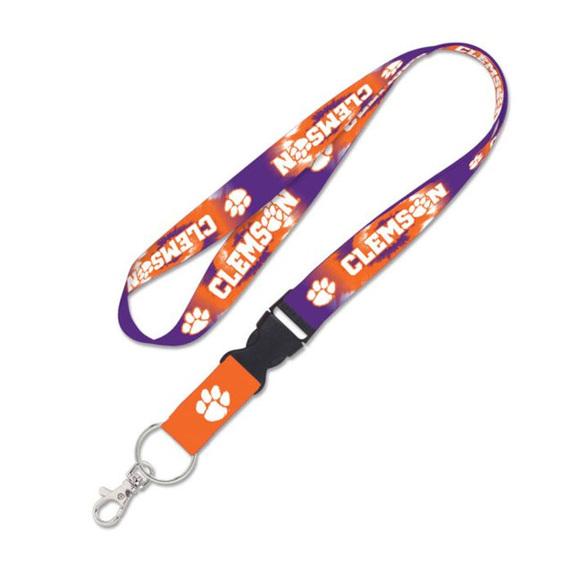 Clemson Tigers TIE DYE Lanyard w/detachable buckle 1"
