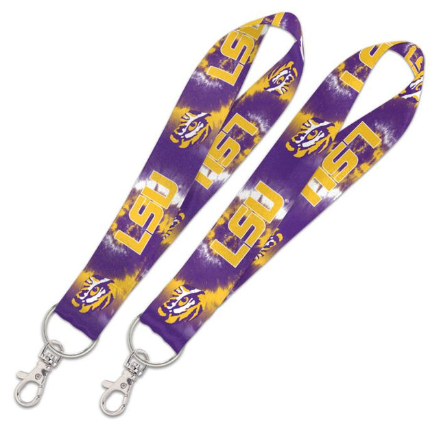 Correa para llaves con estampado TIE DYE de LSU Tigers de 1"