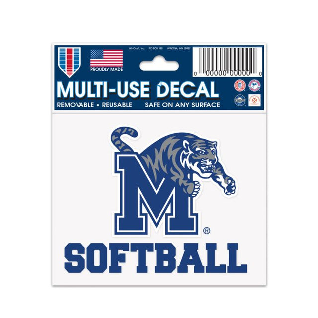Memphis Tigers SOFTBALL Multi-Use Decal 3" x 4"