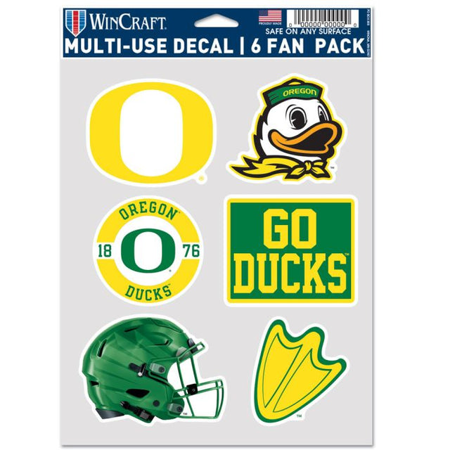 Paquete de 6 ventiladores multiusos de fútbol de los Oregon Ducks
