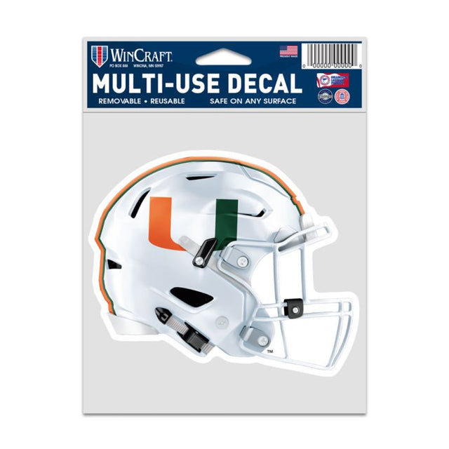 Calcomanías para fanáticos de los Miami Hurricanes HELMET de 3,75" x 5"
