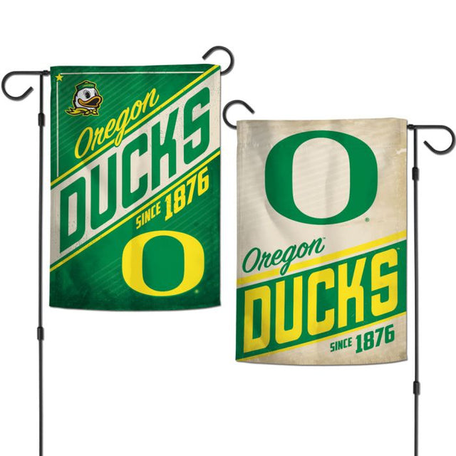 Banderas de jardín RETRO de Oregon Ducks, de 2 lados, 12,5" x 18"