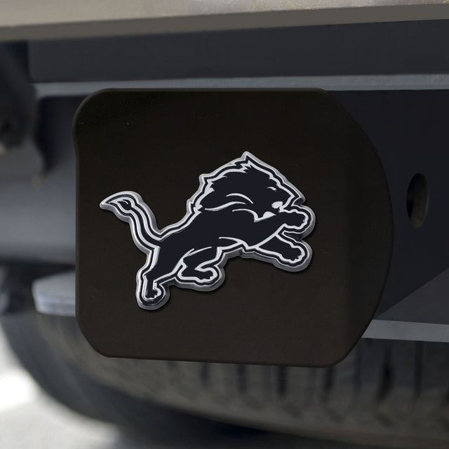 Emblema cromado de la cubierta del enganche de los Detroit Lions en negro