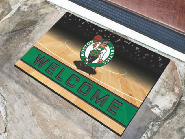 Felpudo Boston Celtics 18 x 30 pulgadas, goma granulada de bienvenida