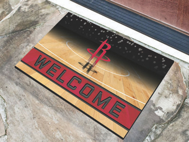 Felpudo de los Houston Rockets de 18 x 30 pulgadas con diseño de miga de goma