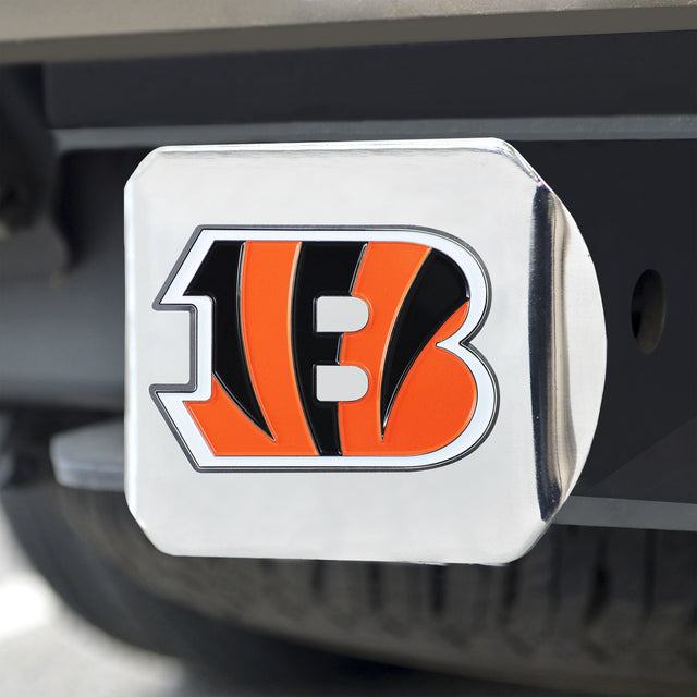 Emblema de color de la cubierta del enganche de los Cincinnati Bengals en cromo
