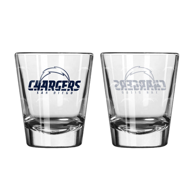 Vasos de chupito de los San Diego Chargers, estilo satinado, paquete de 2
