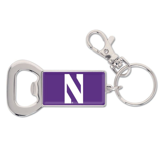 Llavero con abrebotellas de Northwestern Wildcats RECTANGULAR