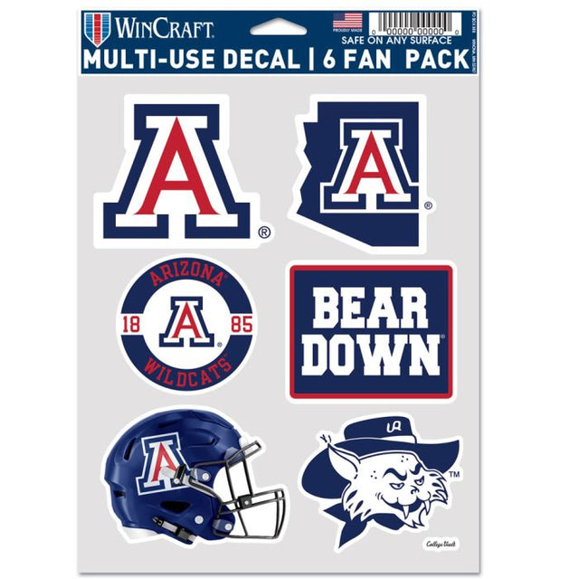 Arizona Wildcats / Vintage Collegiate 6 PACK HELMET Multi Use 6 Fan Pack